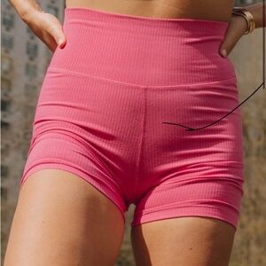 Pink Daily Drills Ribbed Shorts